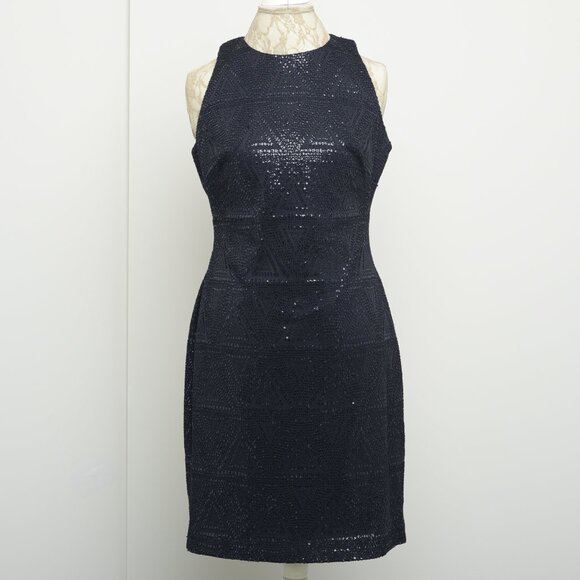 Ralph Lauren Dark Navy Sequin Dress, Size 10 - Picture 1 of 10